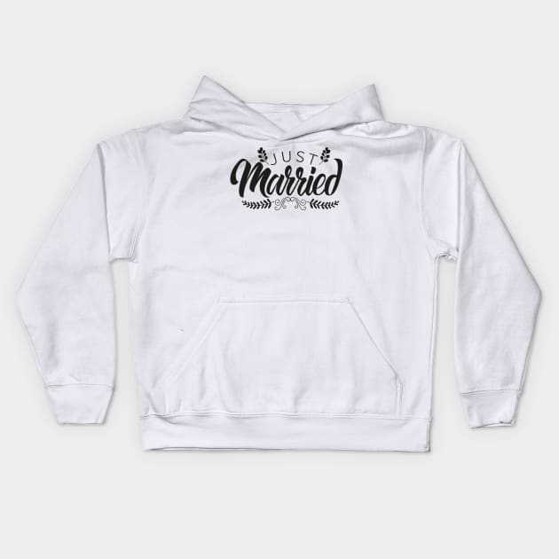 Just Married Kids Hoodie by JakeRhodes